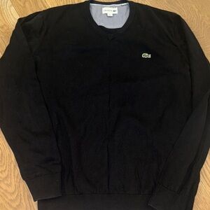 Lacoste Men's V-Neck Black Sweater